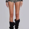 Pantalones cortos vaqueros con estampado de cebra