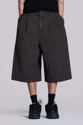 Pantalones cortos vaqueros «Jumbo Jorts» a cuadros marrones