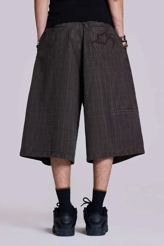 Pantalones cortos vaqueros «Jumbo Jorts» a cuadros marrones
