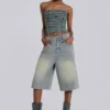 Pantalones cortos vaqueros «Jumbo Jorts» de lavado claro