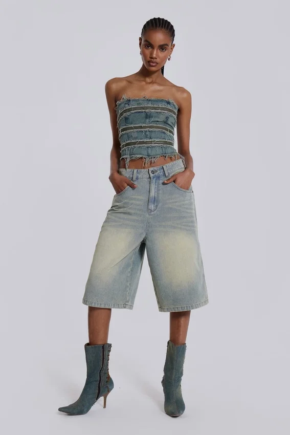 Pantalones cortos vaqueros «Jumbo Jorts» de lavado claro