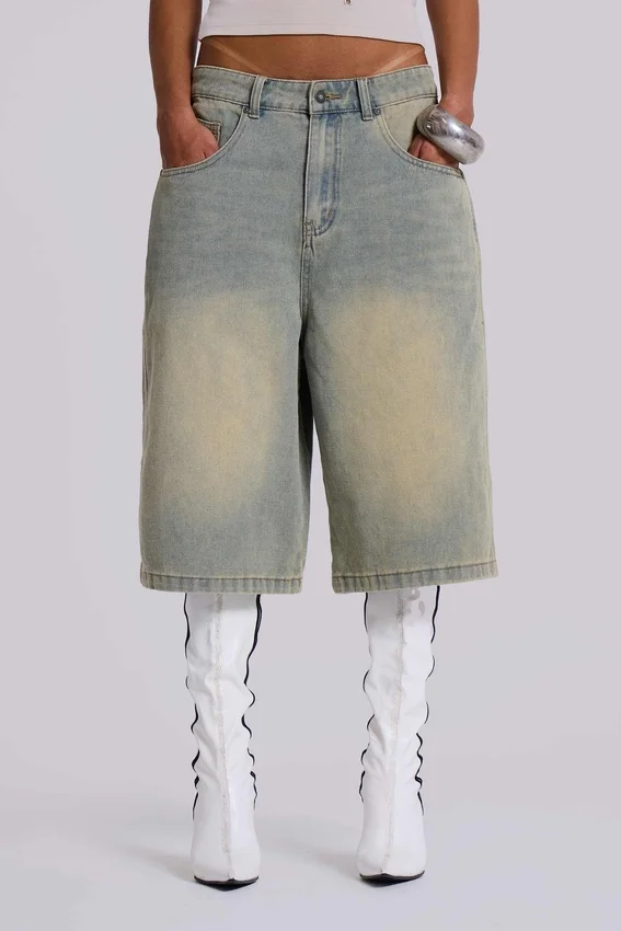 Pantalones cortos vaqueros «Jumbo Jorts» de lavado claro