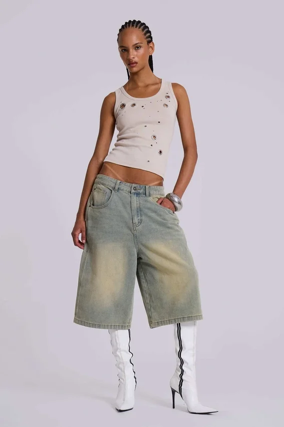 Pantalones cortos vaqueros «Jumbo Jorts» de lavado claro