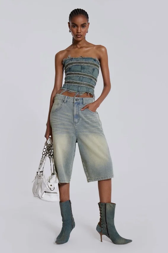 Pantalones cortos vaqueros «Jumbo Jorts» de lavado claro