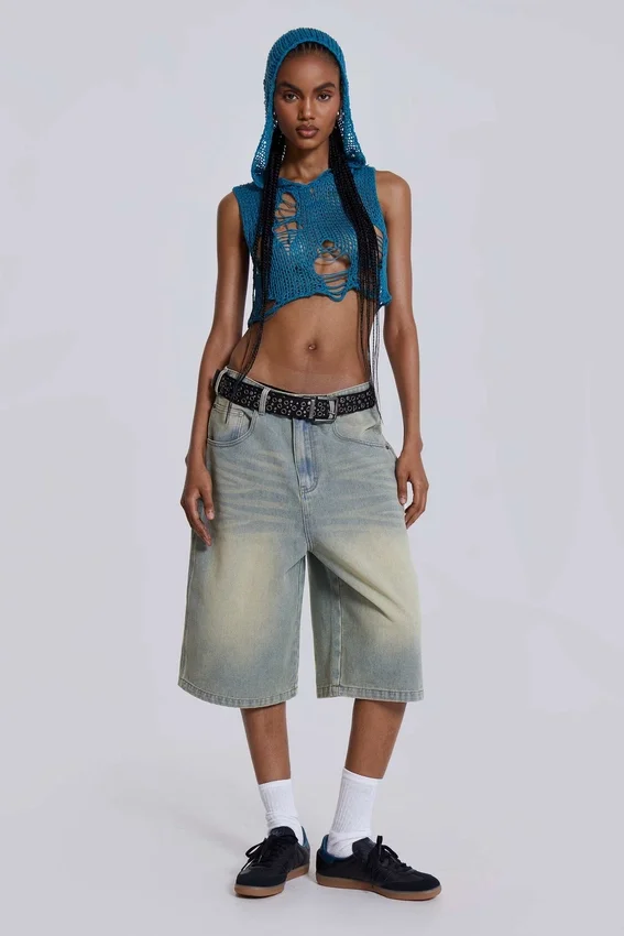 Pantalones cortos vaqueros «Jumbo Jorts» de lavado claro