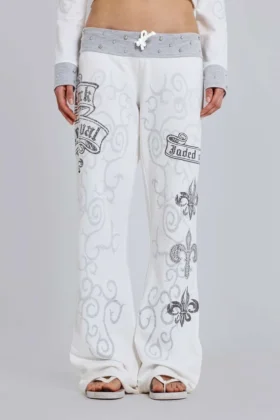 Pantalones de chándal con estampado «Rock Revival» y tachuelas