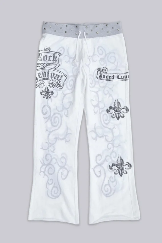 Pantalones de chándal con estampado «Rock Revival» y tachuelas