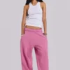 Pantalones de chándal holgados con puños «Monster» en rosa