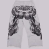 Pantalones de chándal holgados «Monster Joggers» con estampado gótico en gris jaspeado