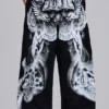 Pantalones de chándal holgados «Monster Joggers» negros con estampado gótico