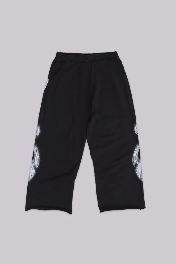 Pantalones de chándal holgados «Monster Joggers» negros con estampado gótico