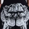 Pantalones de chándal holgados «Monster Joggers» negros con estampado gótico