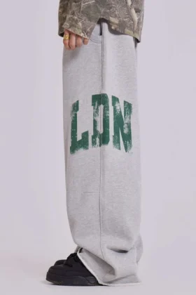 Pantalones de chándal LDN Print Grey Marl Monster Joggers