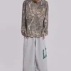 Pantalones de chándal LDN Print Grey Marl Monster Joggers
