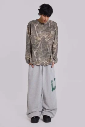 Pantalones de chándal LDN Print Grey Marl Monster Joggers