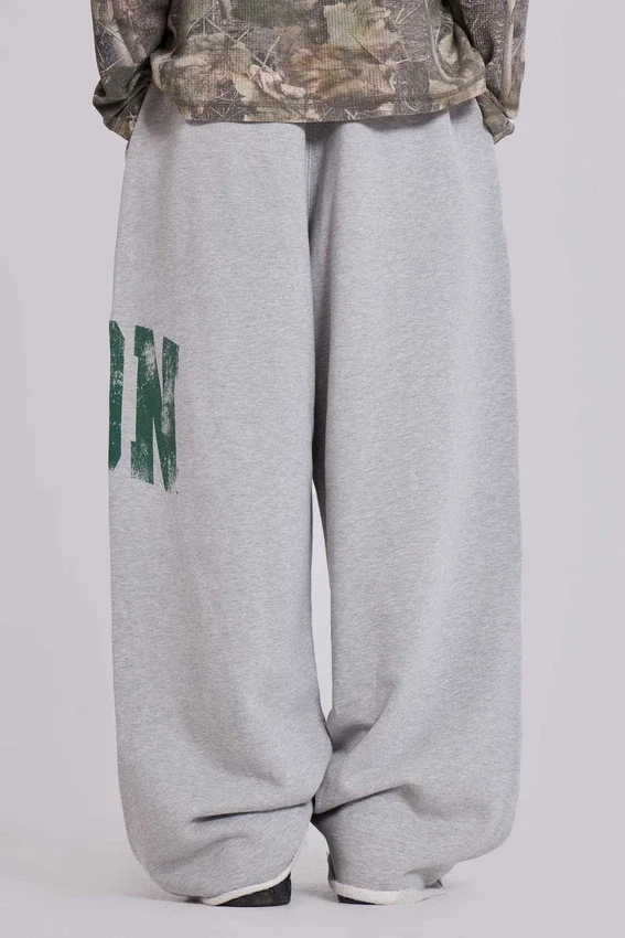 Pantalones de chándal LDN Print Grey Marl Monster Joggers