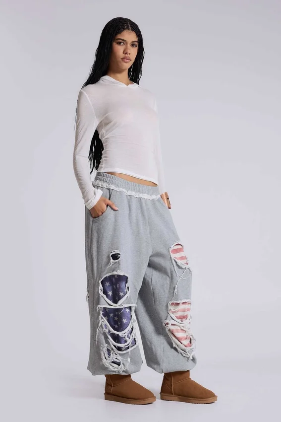 Pantalones de chándal «Monster Joggers» desgastados con estrellas y rayas
