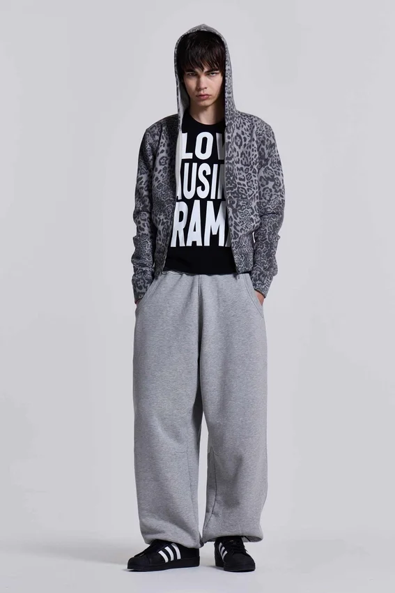 Pantalones de chándal Monster Joggers holgados con puños en gris jaspeado