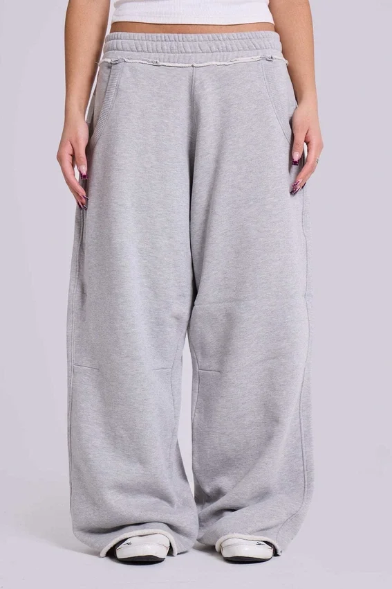Pantalones de chándal «Monster Joggers» holgados en gris jaspeado para tallas pequeñas