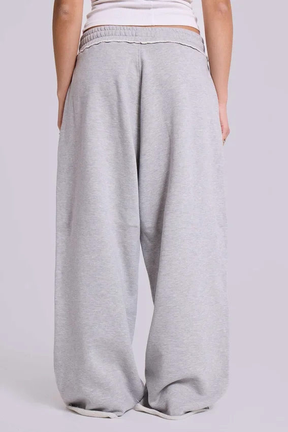 Pantalones de chándal «Monster Joggers» holgados en gris jaspeado para tallas pequeñas