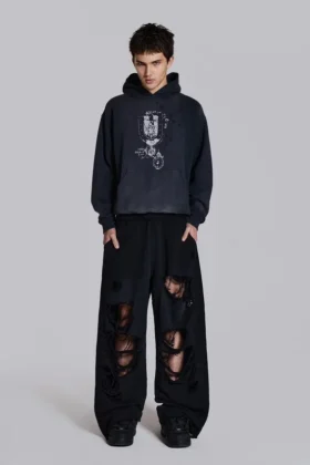 Pantalones de chándal Monster Joggers holgados en negro desgastado