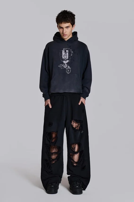 Pantalones de chándal Monster Joggers holgados en negro desgastado