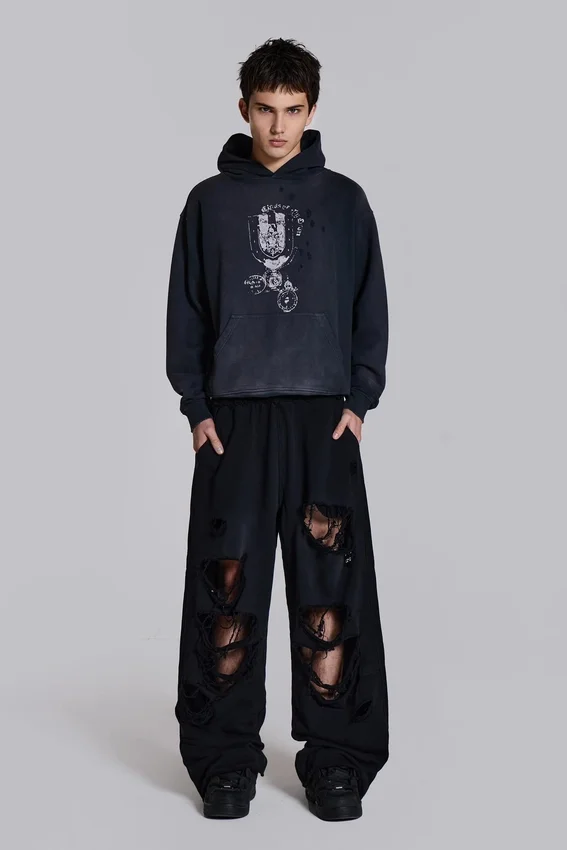 Pantalones de chándal Monster Joggers holgados en negro desgastado