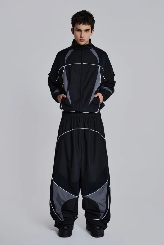Pantalones de chándal Vapor negros con paneles