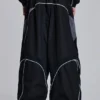 Pantalones de chándal Vapor negros con paneles