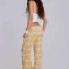 Pantalones de cuadros de talle bajo Vellora
