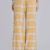 Pantalones de cuadros de talle bajo Vellora