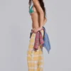Pantalones de cuadros de talle bajo Vellora