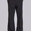 Pantalones de traje bootcut con corte escalonado a rayas negras