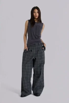 Pantalones de traje «Goliath» a cuadros negros