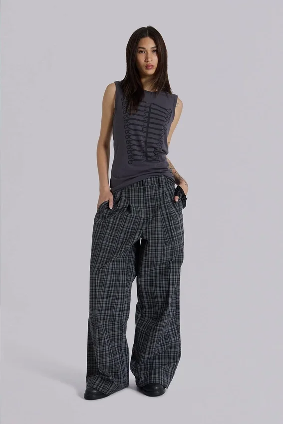 Pantalones de traje «Goliath» a cuadros negros