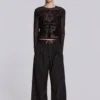 Pantalones de traje Goliath a rayas finas negros