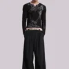 Pantalones de traje Goliath a rayas finas negros