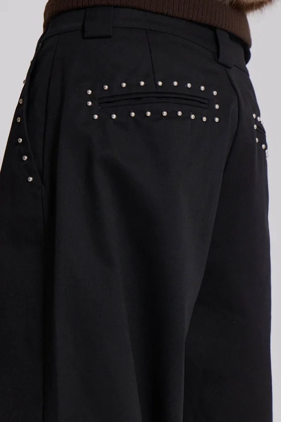 Pantalones de traje Goliath negros con tachuelas