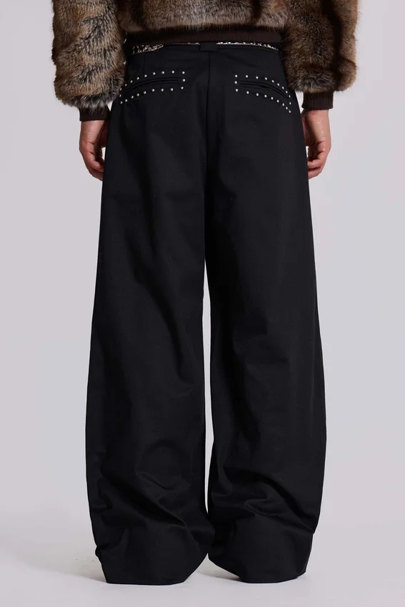 Pantalones de traje Goliath negros con tachuelas