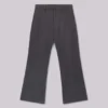 Pantalones de traje grises acampanados con doble pliegue