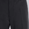 Pantalones de traje grises acampanados con doble pliegue