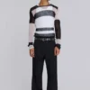 Pantalones de traje negros de corte acampanado