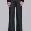 Pantalones de traje rectos con pliegues en gris carbón