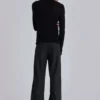 Pantalones de traje rectos con pliegues en gris carbón