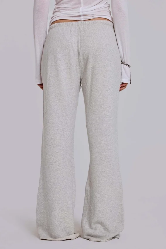 Pantalones jogger holgados de corte acampanado Cleo en gris jaspeado