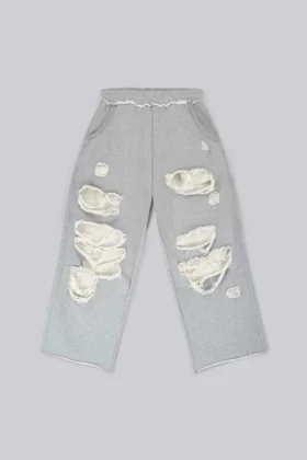 Pantalones Monster Joggers holgados en gris jaspeado desgastado