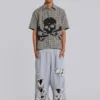 Pantalones Monster Joggers holgados en gris jaspeado desgastado