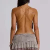 Partes de arriba con cuello vuelto y espalda descubierta Asteria en color burdeos