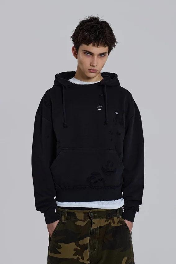 Sudadera con capucha «Bitten» en negro