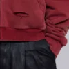 Sudadera con capucha, cremallera y forro de tejido de pan de miel, con efecto desgastado «Red Sun»